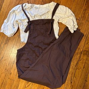 Brown Overalls with Adjustable Straps, size L